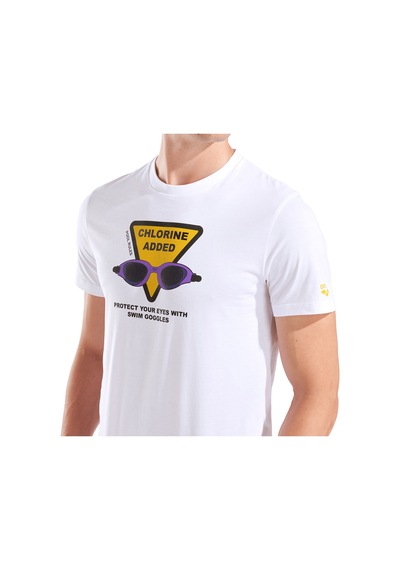 Arena Goggles Print Erkek Beyaz Günlük Stil T-shirt 011166100
