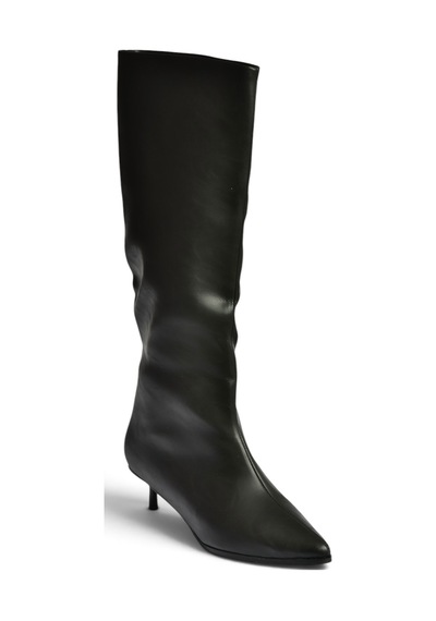 Fox Shoes Z726103409 Siyah Kısa İnce Topuklu Klasik Kadın Çizme