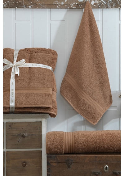 Eponj Home 2li Banyo Havlu Seti 90x160cm +50x90cm Ds Kahve Kahve