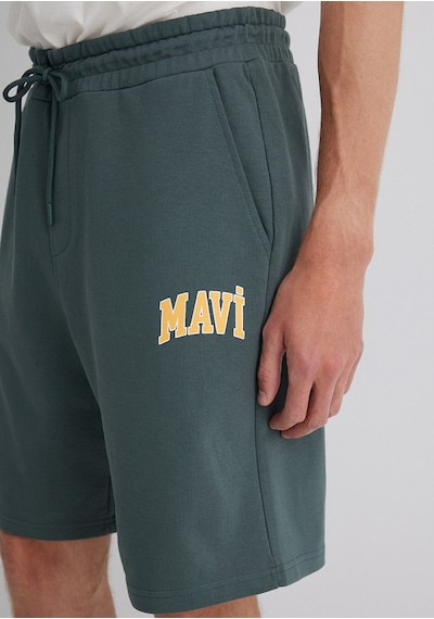 Mavi - Mavi Baskılı Yeşil Şort 0410224-71598 Yeşil