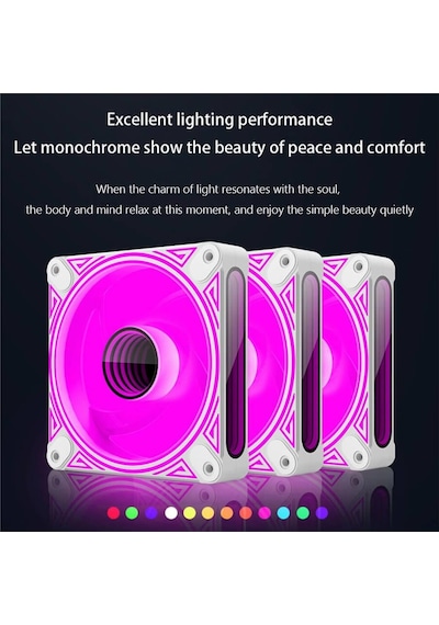 Coolmoon - Dm1 12cm Kasa Fanı 5v 3pin Argb Aura Sync 12v 4pin Pwm Soğutucu Fan - 120mm - Beyaz