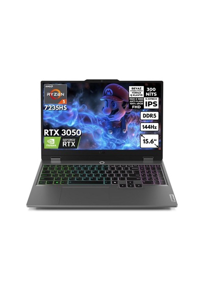 Lenovo LOQ 15ARP9 83JC000PTRHMF18 32 GB 512 GB SSD RTX3050 6 GB15.6" Free Dos Dizüstü Bilgisayar