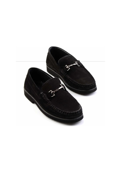 Bambi Siyah Hakiki Deri Erkek Loafer Ayakkabı E01194031501 Siyah