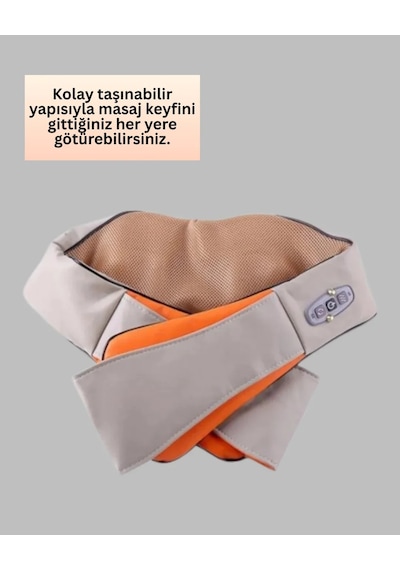 Ovmalı Isıtmalı Boyun Omuz Bel Masaj Aleti Kas Ve Eklem Ağrılarına Etkili Gri