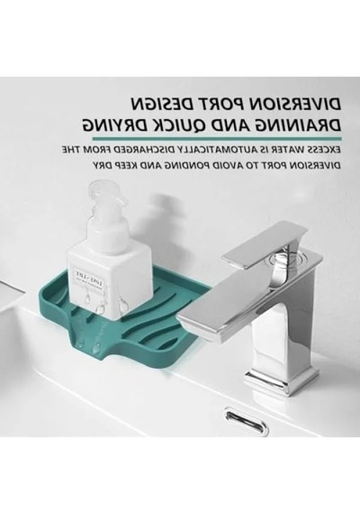 Vantuzlu Esnek Sabunluk - Turkuaz Renk 12 Izgara