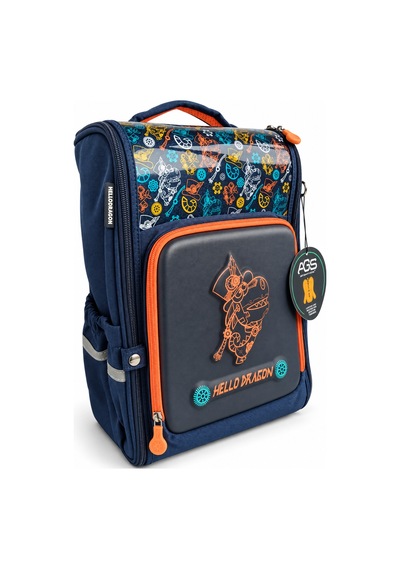 İlkokul Okul Çantası Hello Dragon 7 Mavi Antigravity Sistem 38x30x16 Cm Çok Renkli