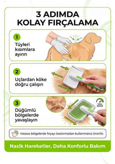 Andis Yumuşak Pimli Large Hassas Tarama Fırçası Köpekler İçin Kaygan Fırça