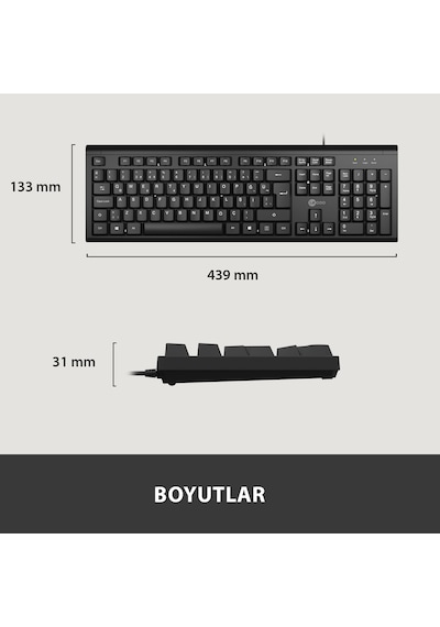 Lecoo KB101 USB Kablolu Türkçe Q Klavye