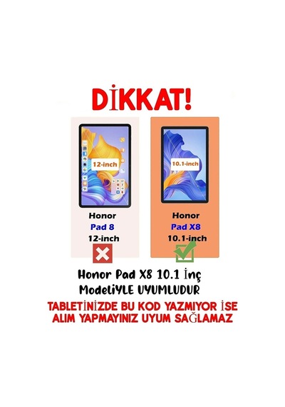 Huawei Honor Pad X8 10.1 İnç Uyumlu Kılıf 360 Dönen Kapaklı Standlı 3lü Set Kılıf