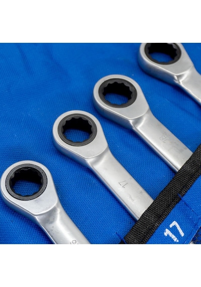 6193 Cırcır Kombine Anahtar Takımı 8-24mm 12 Parça Bez Çantalı