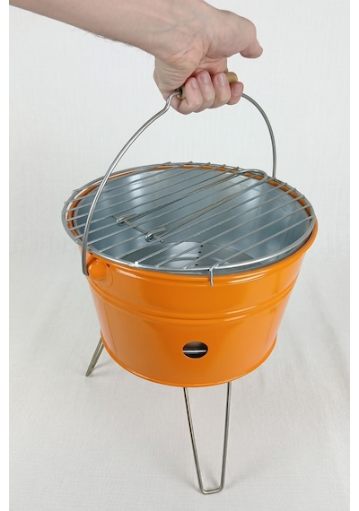 Küçük Katlanabilir Metal Piknik Izgara Mangal Barbekü Turuncu