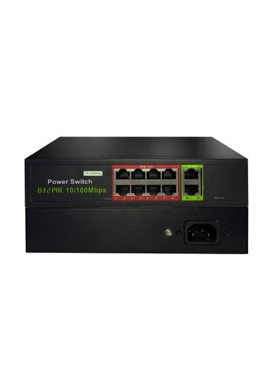 URANIUM POE-8002-96W 8 PORT 10/100 + 2 PORT 10/100 RJ45 UPLINK POE SWITCH (REALTEK CHIPSET)