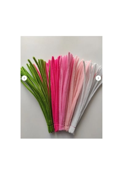 125 Adet 5'li Pembe Tonları Şönil Seti Koyu Pembe, Şeker Pembe, Açık Yeşil, Açık Pembe, Beyaz