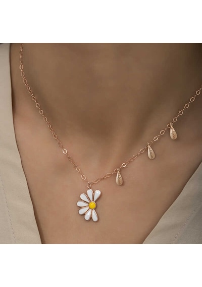 Stillove Gümüş Rose Papatya Seviyor Sevmiyor Kadın Kolye