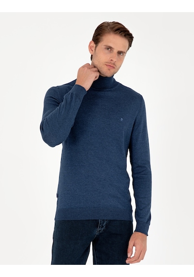 Pierre Cardin Erkek İndigo Melanj Kazak /triko 50296602-vr155 İndigo Melanj
