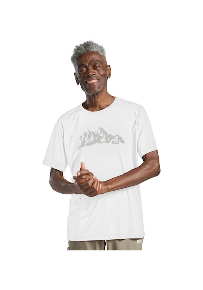 Jack Wolfskin Jack Wolfskın Peak Graphıc T M Erkek New Mountaın Stark White T-shırt A63269-t0482 Beyaz