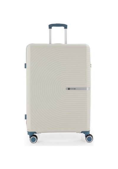 Mçs Bavul Orta Ve Kabin 2li Set Kırılmaz Silikon Valiz V374 Kemik/skyblue Kemik