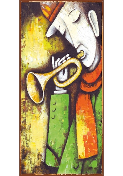 çapkın müzisyen (10 CM X 20 CM) mini retro ahşap poster