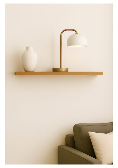 Yankı-BYEG 50 cm safir Meşe Mdf Gizli Bağlantı Duvar Rafı