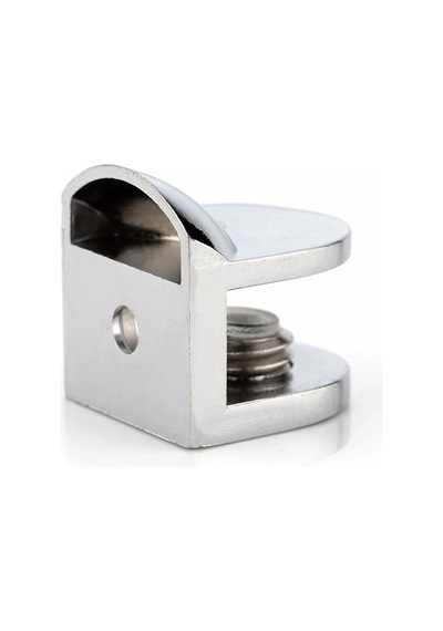 Badem10 Tırnak Lüx Metal Cam Raf Tutucu Cam Etejer Menteşesi Krom Metal Vidalı 12 Mm 4 Adet Aahşap