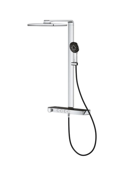 Grohe Rainshower Aqua Pure Duvara Monte Termostatik Bataryalı Duş Sistemi Siyah/krom - 100961kı00 Siyah
