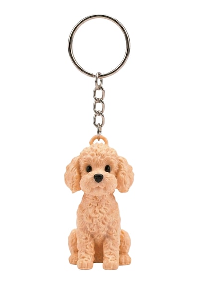 3d Baskı Poodle Kaniş Figürlü Anahtarlık - Sevimli Evcil Hayvan Çanta Ve Anahtar Aksesuarı
