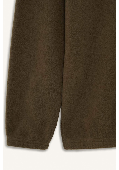 Defacto Boxy Fit Dik Yaka Yarım Fermuarlı Polar Sweatshirt E8632ax25wnkh151 Haki