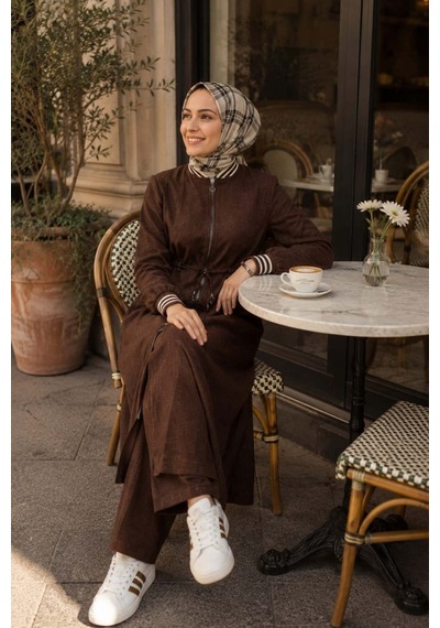 Hb Harma Time Butik Kadın Ribanalı Fermuarlı Keten Tunik Pantolon Kahverengi İkili Takım Kahverengi Kahverengi Hb Harma Time Butik Kadın Ribanalı Fermuarlı Keten Tunik Pantolon Kahverengi İkili Takım Kahverengi Kahverengi