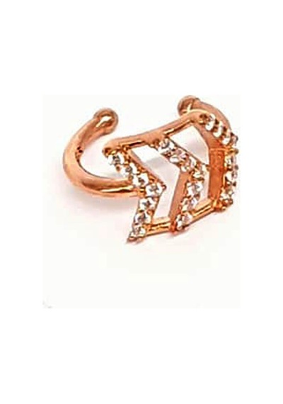 Zirkon Taşlı Gümüş Üzerine Rose Altın Kaplama Kıkırdak Küpesi N11.99829