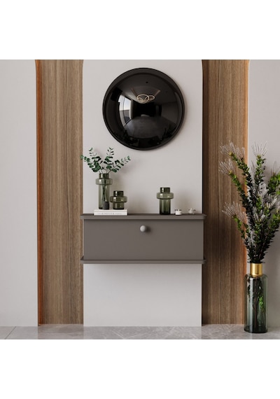 Melura Home Lunaris Dresuar %100 Mdf Kapaklı Duvara Monte Gri