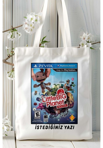 Art Hediye Little Big Planet Oyun Baskılı Bez Çanta Omuz Çantası Kişiye Özel Model 2 Çok Renkli