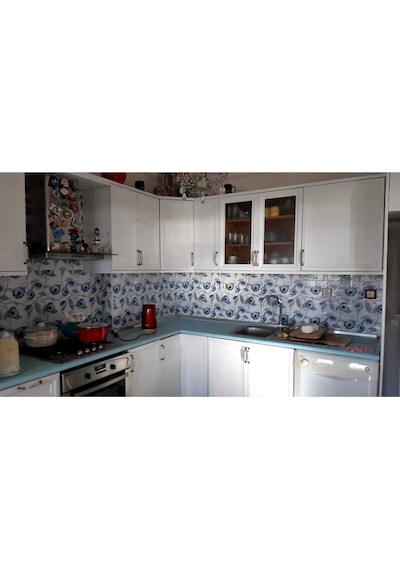 Mutfak Tezgah Arası Folyo Kendinden Yapışkanlı Kaplama Çiçek Desen 60cm X 100cm