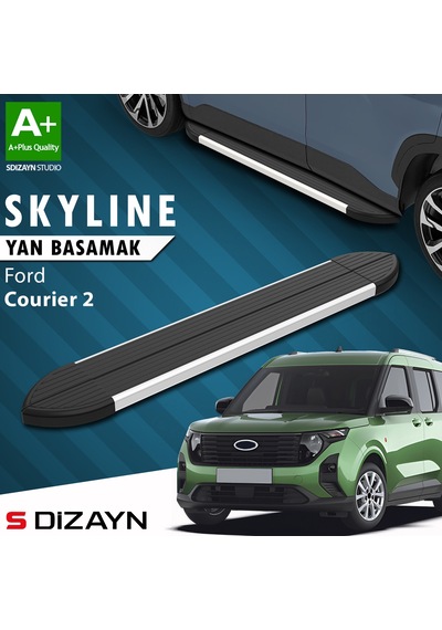 S-dizayn Ford Courier 2 Skyline Aluminyum Yan Basamak 183 Cm 2023 Üzeri A+ Kalite