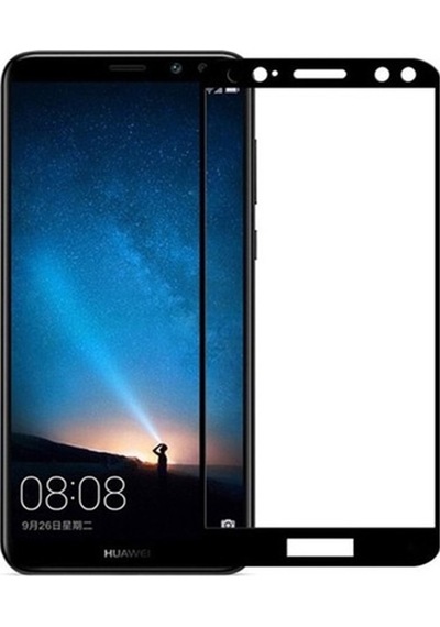 Huawei Mate 10 Lite Siyah 5D Tam Kaplayan Ekran Koruyucu Cam