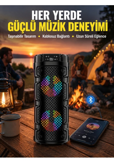 Çift Sürücülü Taşınabilir Kablosuz Hoparlör Yeni Nesil - Lisinya