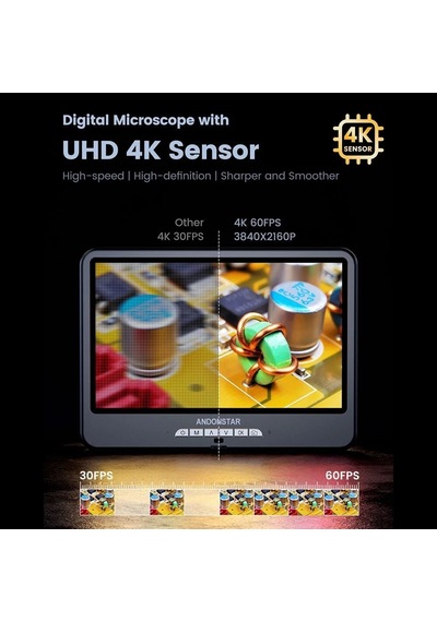 Andonstar Ad210s-plus 4k 60fps Hdmı Dijital Lehimleme Mikroskobu 10.1 Lcd