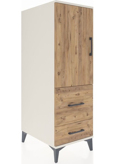 Kronos Dolap Tek Raflı 2 Çekmeceli Tek Kapaklı 44x59x134 Aytaşı-çam Aytası