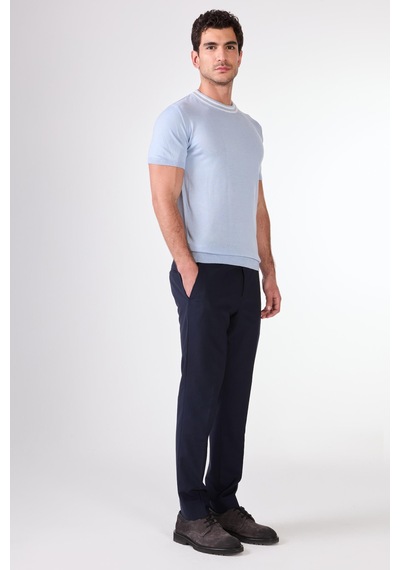 Dufy O Yaka Triko Tshirt Buz Mavisi