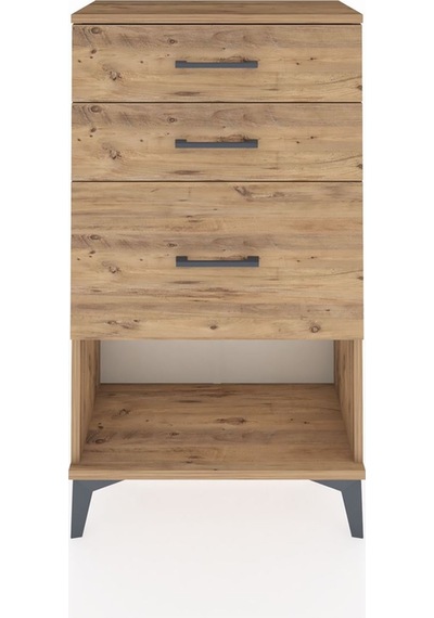 Arges Komodin 3 Çekmeceli 60x30x106 Çam-çam Çam