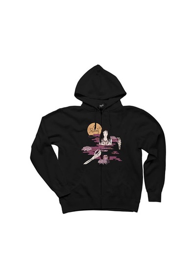 Alcest Kodama Siyah Fermuarlı Kapşonlu Sweatshirt