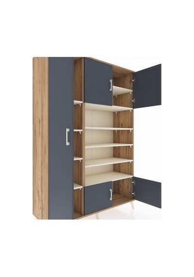Hyperion Dolap 10 Raflı 5 Kapaklı 132x44x195 Çam-antrasit/aytaşı Çam Hyperion Dolap 10 Raflı 5 Kapaklı 132x44x195 Çam-antrasit/aytaşı Çam