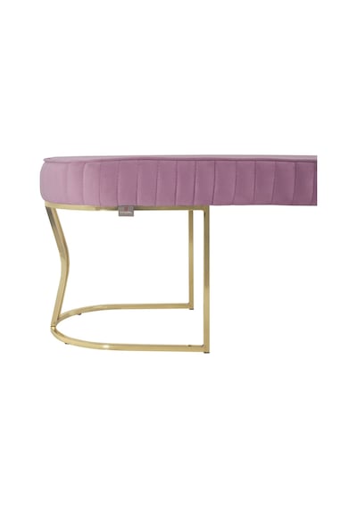 Viego Gold Striped- Pembe Kapitoneli Chester Model Puf & Bench & Koltuk & Uzun Makyaj Puff & Yatak Ucu &önü