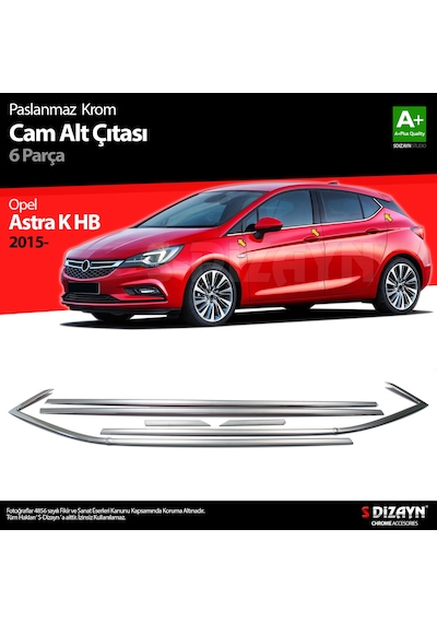 S-dizayn Opel Astra K Hb Krom Cam Çıtası 6 Prç. 2015-2022