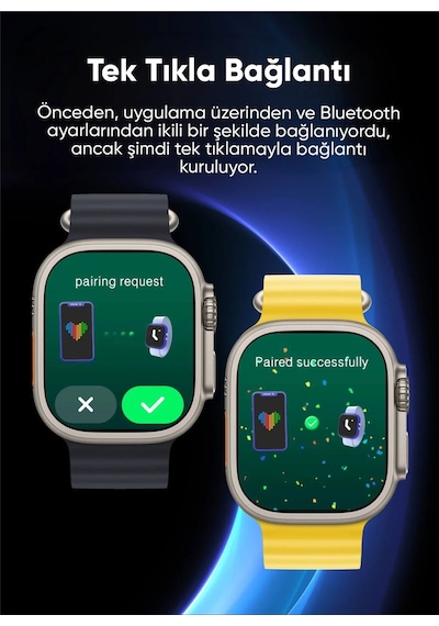Watch 9 Ultra 2 Serisi 49mm Akıllı Saat Hk 10 Ultra Amoled Ekranlı Tecno Spark 10 Pro Uyumlu