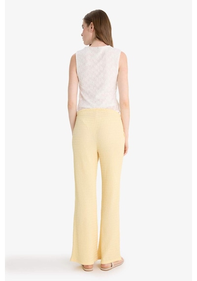 Defacto Wide Leg Cepli Normal Bel Standart Boy Bürümcük Pantolon F7659ax25auyl252 Sarı