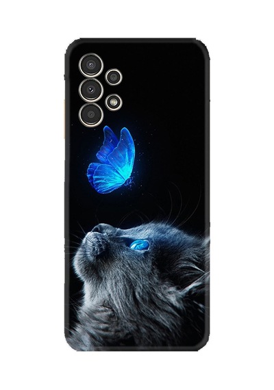 Samsung Samsung Galaxy Uyumlu A54 Kılıf Resimli Desenli Silikon Platinium Series Butterfly Cat 1891
