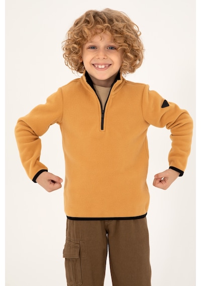 U.S. Polo Assn. Erkek Çocuk Yarım Fermuarlı Camel Polar Sweatshirt 50298060-VR015 U.S. Polo Assn. Erkek Çocuk Yarım Fermuarlı Camel Polar Sweatshirt 50298060-VR015