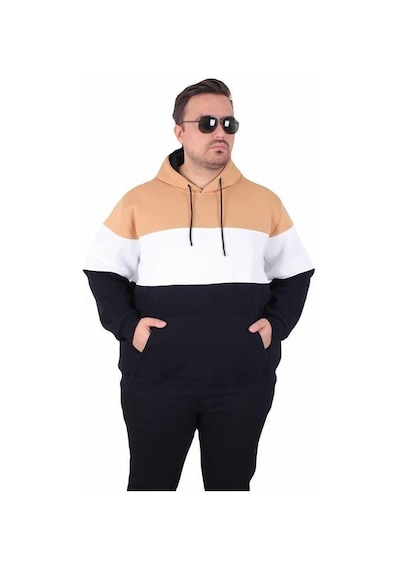 Starbattal Büyük Beden Kapüşonlu 3ip Sweat Mg 25725 Taba Taba