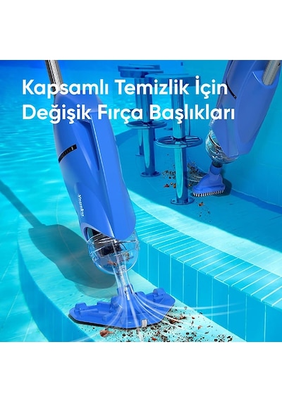 Yousky - Yeni Şarjlı Havuz El Süpürgesi - İlave 2 Sap Hediyeli