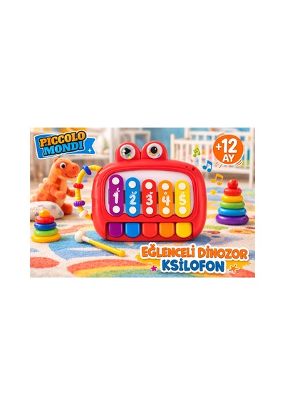 Eğlenceli Dinozor Ksilofon Ve Aktivite Oyuncağı +12 Ay